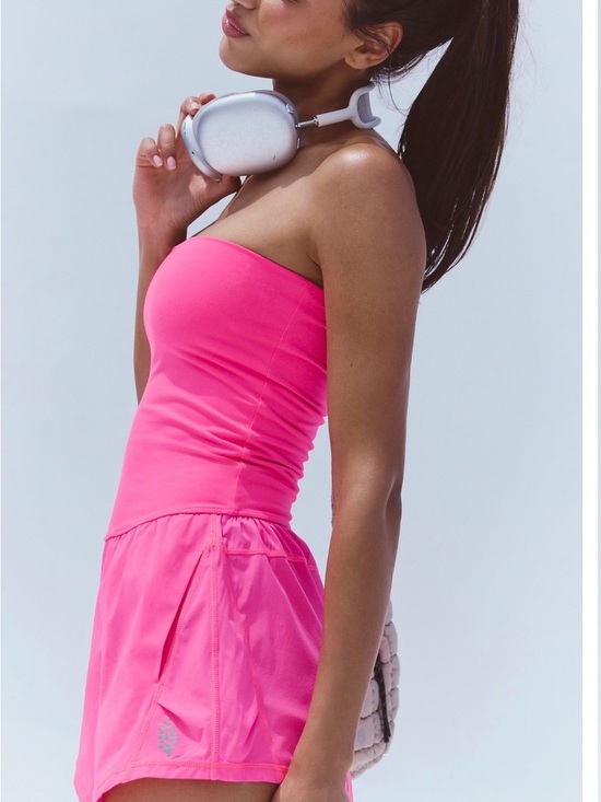 FP Movement by Free People Pants - FP Movement by Free People Hot Pink Strapless Active Romper